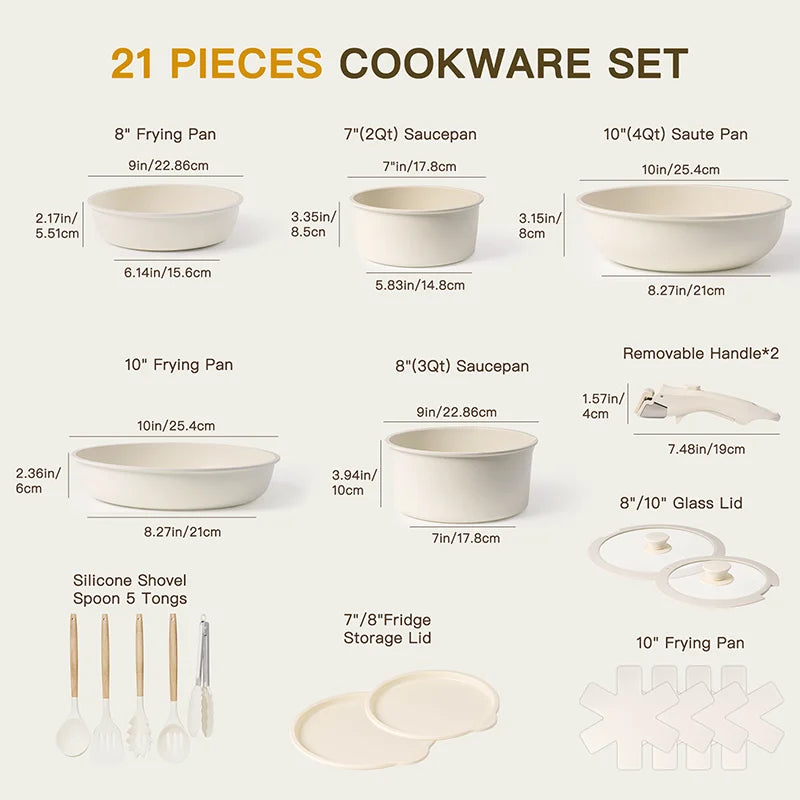 whats included in the 21 piece cookware set