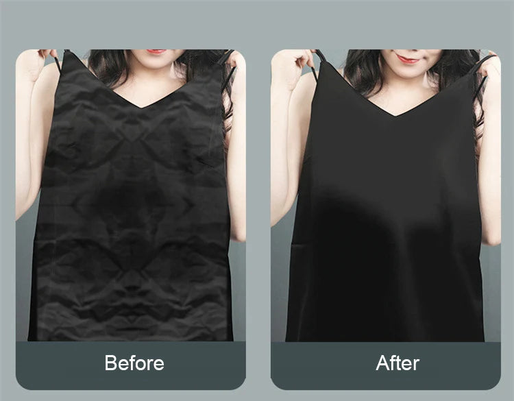 before and after of a wrinkled shirt