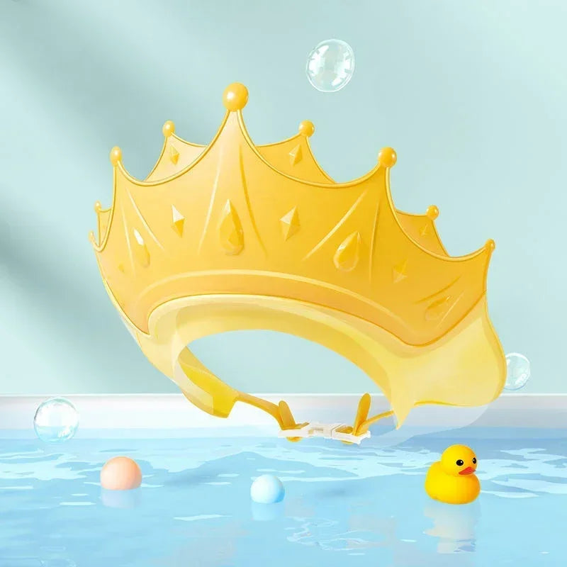 yellow crown baby shower cap