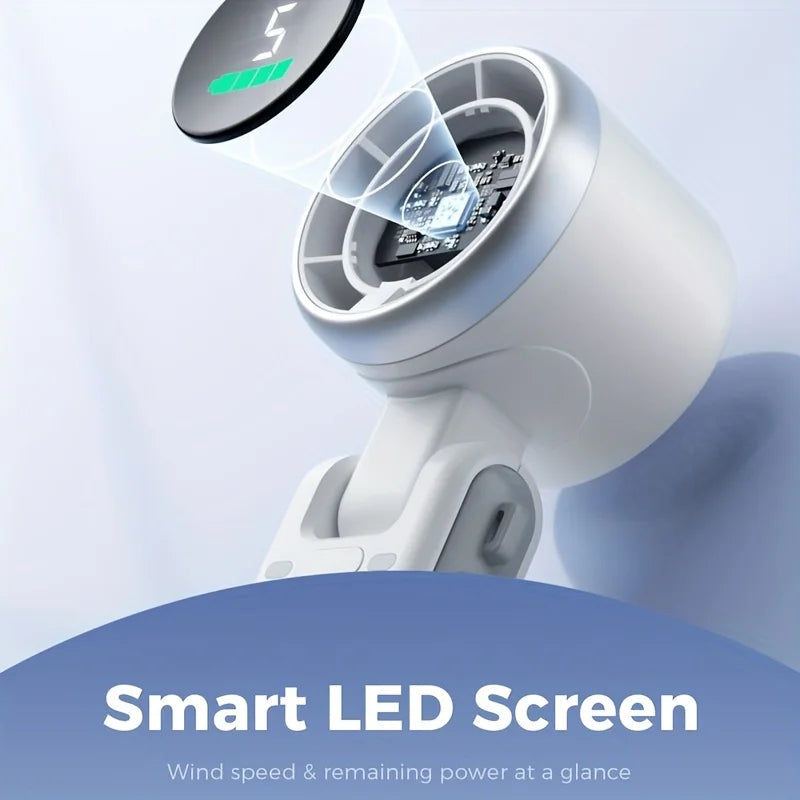 led screen for mini foldable turbo fan