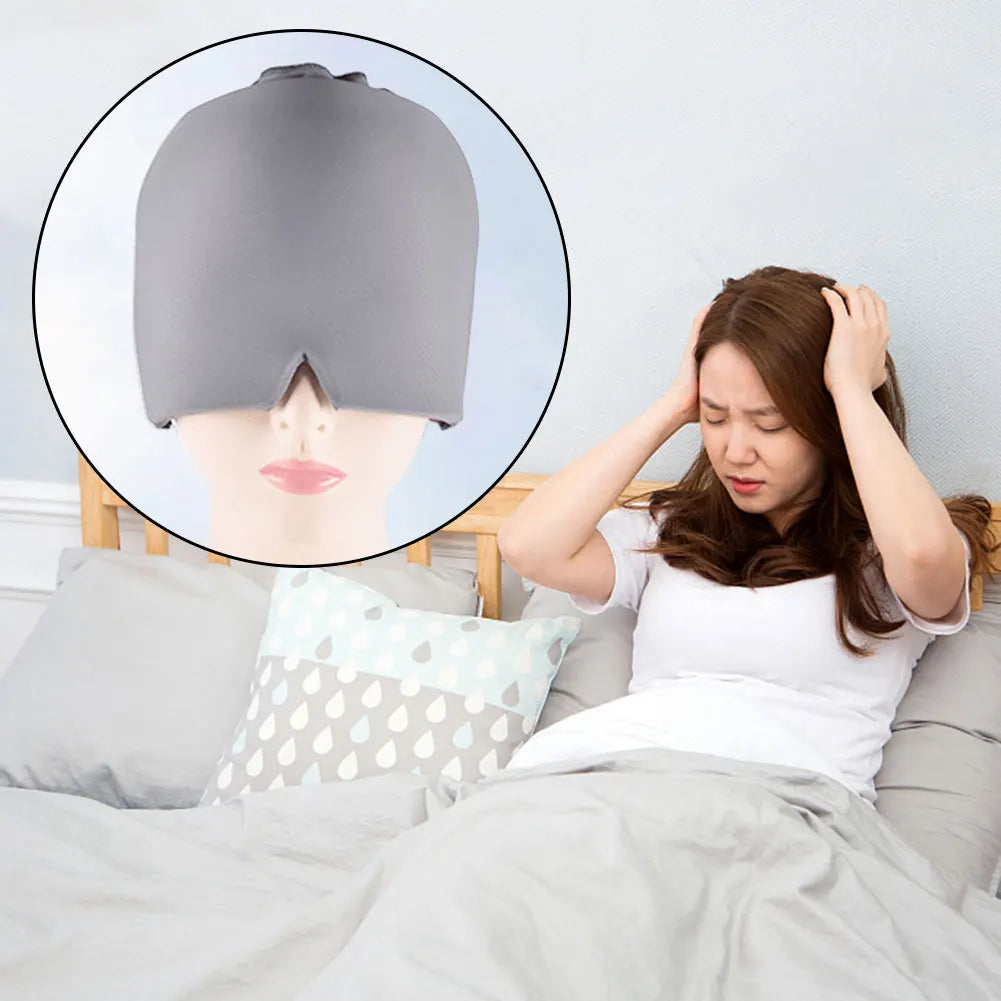 grey migraine relief cap