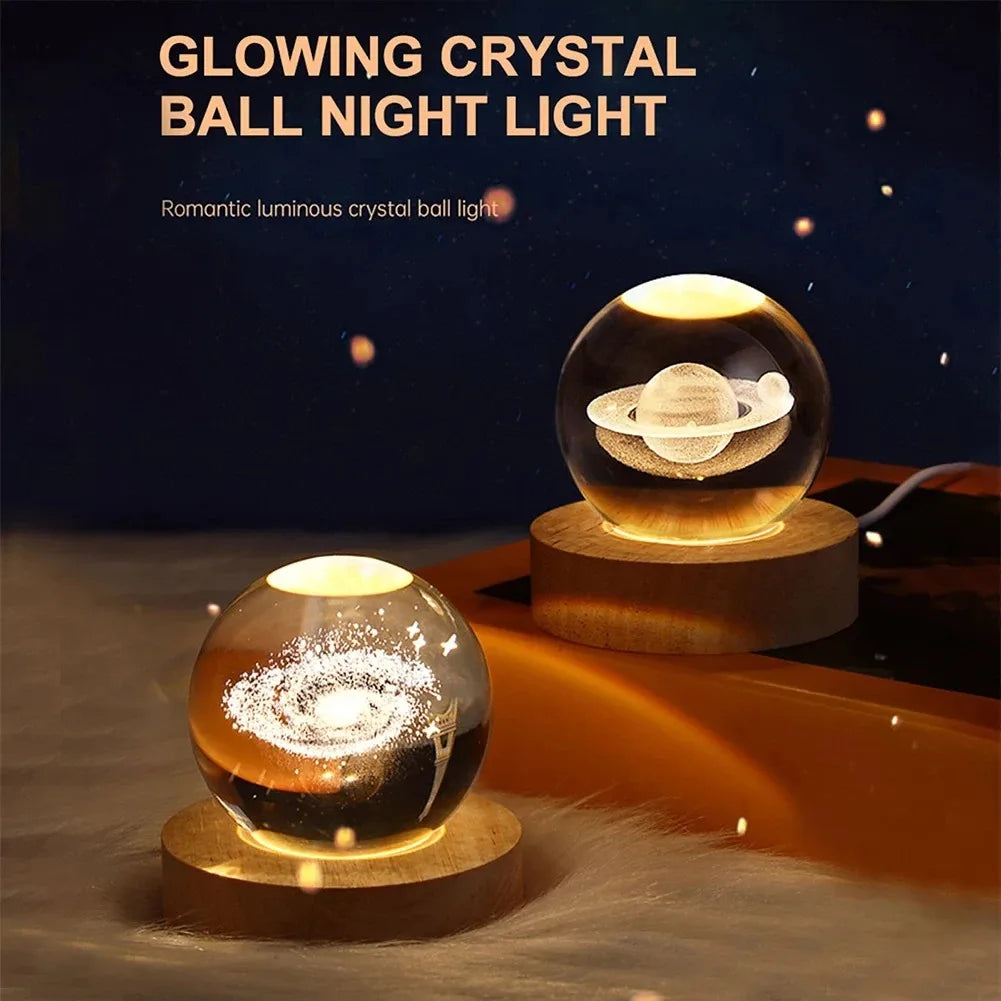 Glowing crystal ball night light