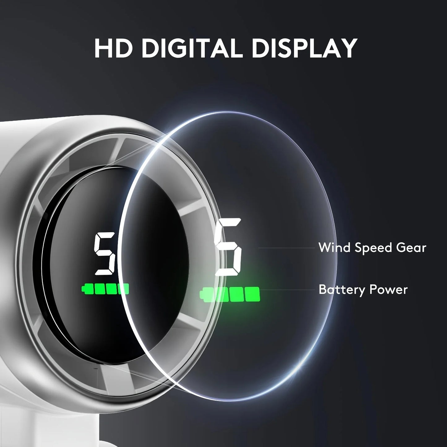 hd digital display portable fan