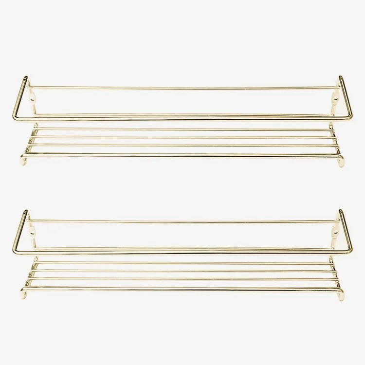 set of 2 gold metal spice rack
