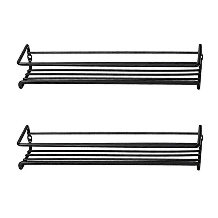 set of black metal spice rack