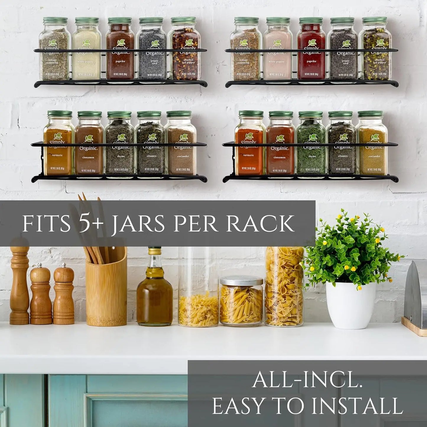 spice rack that fits 5 jars
