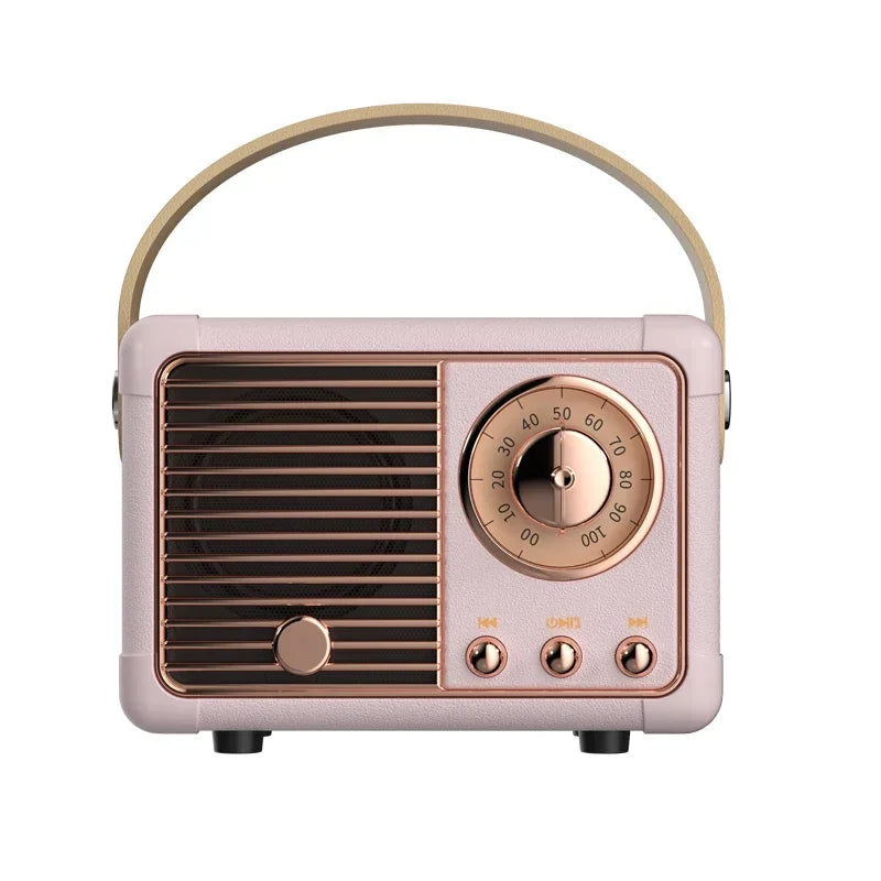 light pink retro bluetooth speaker