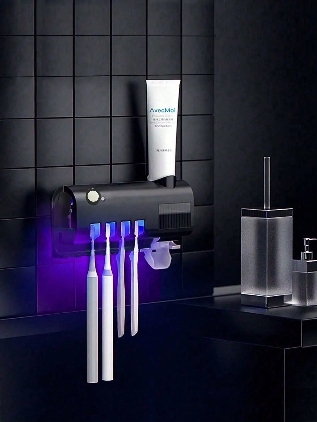 Toothbrush holder with UV Sterilizer