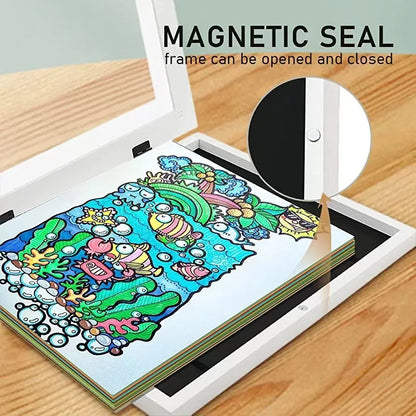 magnetic seal on kids changeable art frame