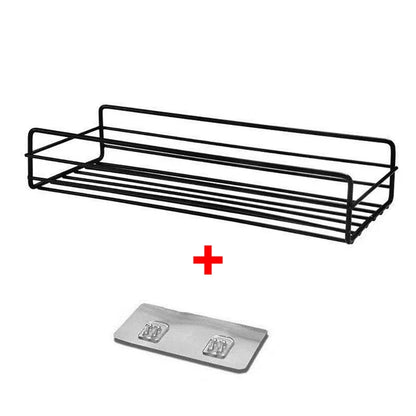 metal black spice rack with hanging hooks