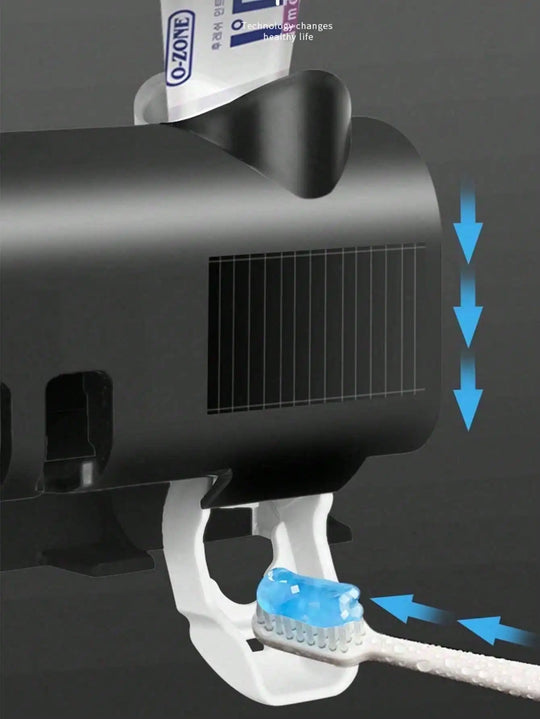 close up of toothpaste dispenser