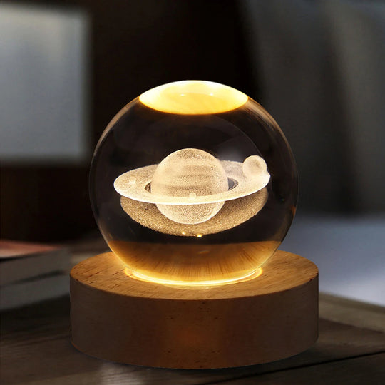 saturn 3D Crystal Ball Night Light