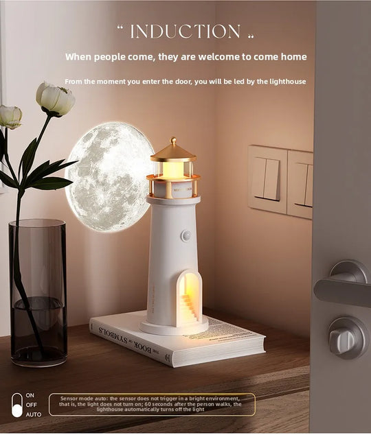 lighthouse moon projection lamp