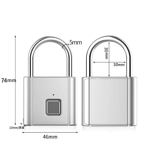 size of fingerprint padlock