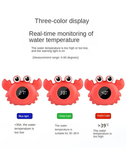 three color display on the baby bath thermometer