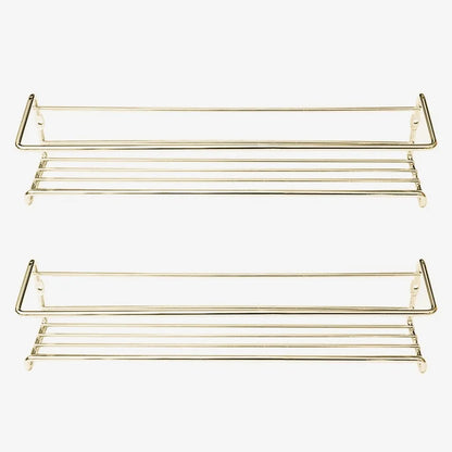 set of 2 gold metal spice rack