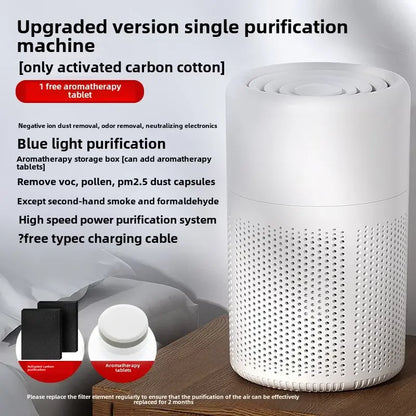 White purification machine with text on a gray background