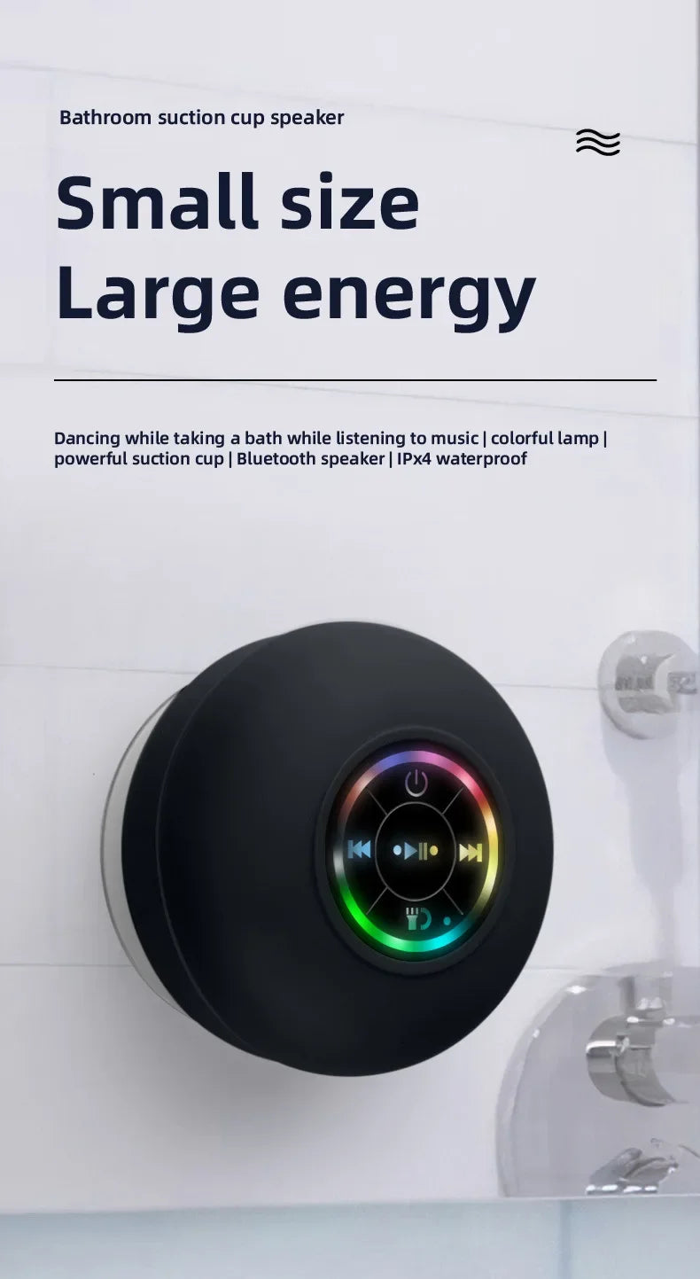 waterproof bluetooth speaker on shower wall