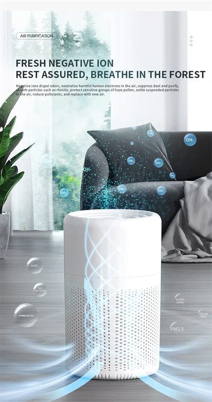 Portable USB Air Purifier with Essential Oil Diffuser – Quiet, Compact & Effective Odor Removal